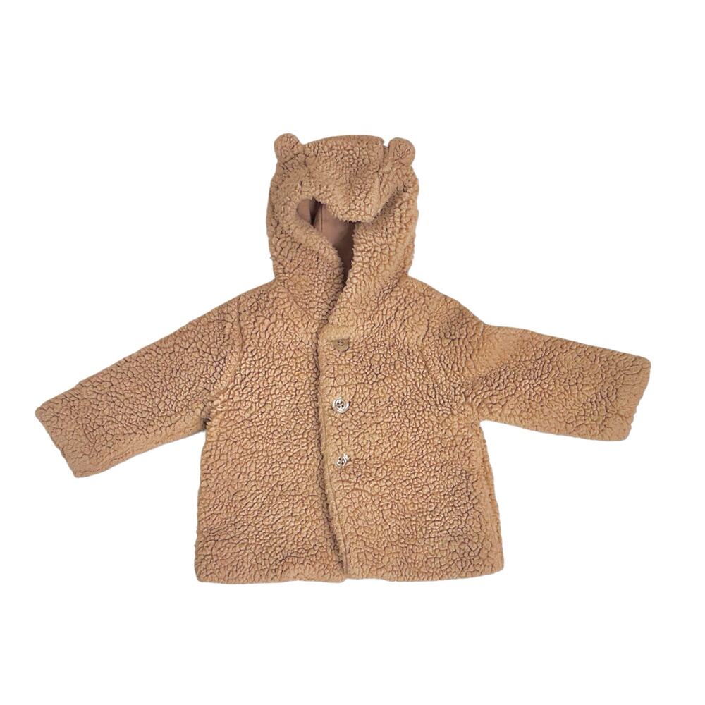 Baby GAP Sherpa Bear Cozy Teddy Jacket 6-12 Months Brown Tan